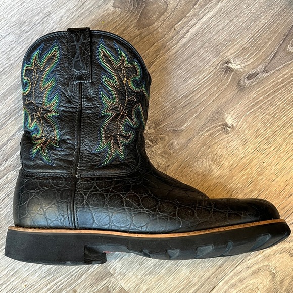 Twisted X Shoes - Twisted X Western Cowboy Boots Black Leather Colorful‎ Stitching Womens 8